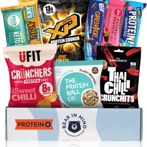 Ultimate Protein Hamper: High-Protein Snacks Gift Box - Premium Gym Gifts for Men & Women - Ideal Hampers for Men, Gym Hamper for Fitness Enthusiasts - Men's & Women's Handpicked Snack Selection