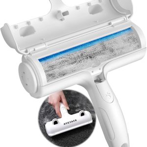 ACE2ACE Pet Hair Remover Roller, Reusable Animal Hair Removal Brush for Dogs and Cats, Easy to Clean Fixed Areas Pet Fur from Carpet, Furniture, Rugs, Stairs, Bedding and Sofa